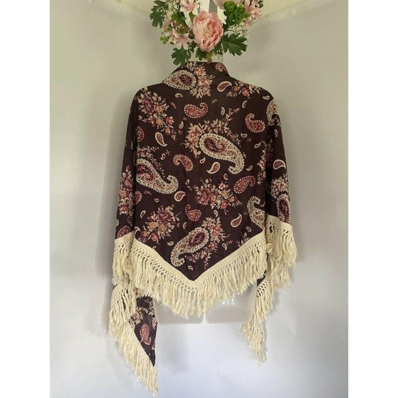 VTG Boho Oversized 38" X 26" Shawl Scarf Wrap - Picture 11 of 12